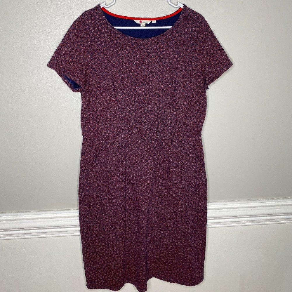 Boden Phoebe Jersey Dress With Pockets Floral Size 12